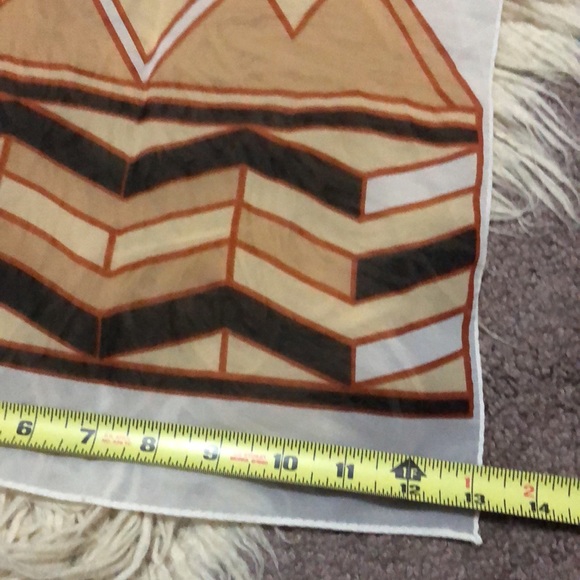 Gorgeous Vintage Scarf-Sheer-43x13-Earth Tones - Picture 7 of 12